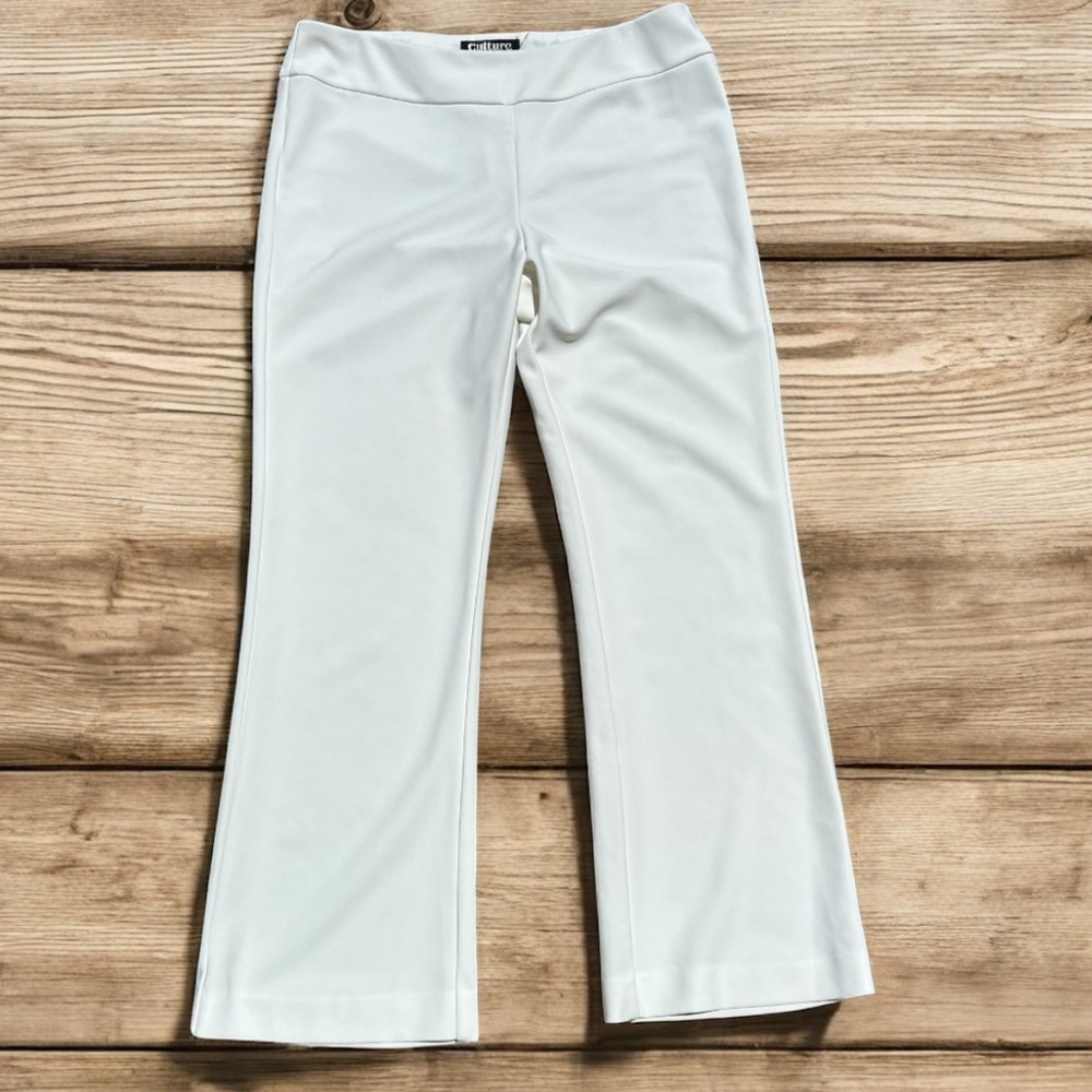 Culture NYC White Flare Pants Size 14 Stretch Pull On Made in USA